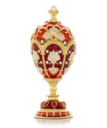 Keren Kopal  Handmade Red flower music Egg Trinket Box with Austrian Cry... - $121.50