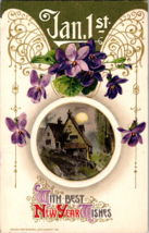 Vtg Postcard With Best New Year Wishes,Jan 1st, John Winsch, c1911  Embossed - £5.05 GBP