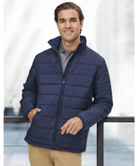 The Mens Biker Motorcycle Classic Nuptse Puffer Jacket Black and Blue - ... - $147.61 CAD