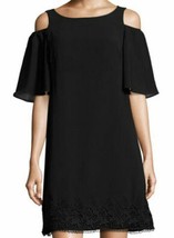 NWT Adrianna Papell Women&#39;s Cold Shoulder Dress Black Size 6 - £15.60 GBP