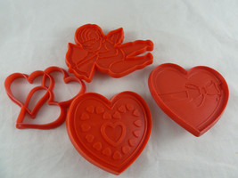 Hallmark Vintage Cookie Cutters Valentine Hearts and Cherub - $15.83