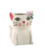 Allen Designs Cat Planter with Drainage Hole 7.5 inches high Resin White... - $51.08 CAD
