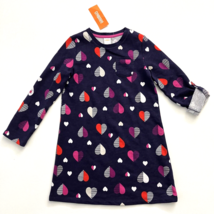 Gymboree Girl Heart Long Sleeve Dress Blue 7 - $11.87