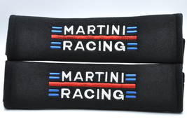 2 pieces (1 PAIR) Martini Racing Embroidery Seat Belt Cover Pads (Black ... - £13.36 GBP