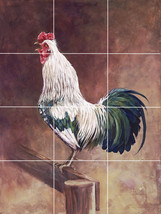 crowing rooster chicken country farm animal garden ceramic tile mural backsplash - £46.43 GBP+