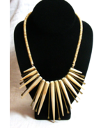 Vintage 1960&#39;s Hook &amp; Ring Egyptian Faux Ivory? Necklace 15-t - $39.59