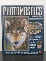 Photomosaics Grey Wolf 1000 Pc Puzzle Robert Silvers Buffalo Games Fun G... - £23.70 GBP