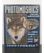 Photomosaics Grey Wolf 1000 Pc Puzzle Robert Silvers Buffalo Games Fun G... - £23.29 GBP