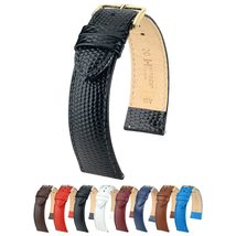 Hirsch Rainbow Leather Watch Strap - White - M - 12mm / 10mm - Shiny Gold Buckle - £37.71 GBP