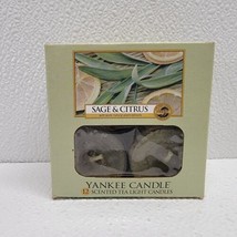 Yankee Candle 12 Sage &amp; Citrus Scented Green Tea Light Candles Fresh Fragrance - £15.62 GBP