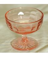 Champagne Tall Sherbet Block Optic Pink Depression Glass Anchor Hocking - $16.82