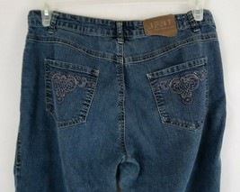 JFNT Jeans Womens Embroidered Lightly Distressed Jeans Size 10 - £11.43 GBP
