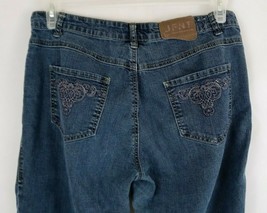 JFNT Jeans Womens Embroidered Lightly Distressed Jeans Size 10 - £11.45 GBP