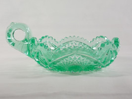Dalzell Viking Collectors Classic Series Green Mist Glass Nappy Candy Bo... - $40.00