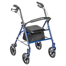  4 Wheel Rollator Rolling Walker with Padded Seat Storage Basket Hand Br... - $71.15