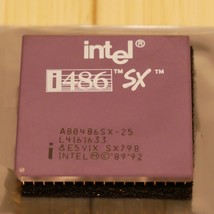 Vintage Intel 486 SX 25 MHz A80486SX-25 SX798 CPU Tested &amp; Working - £18.36 GBP