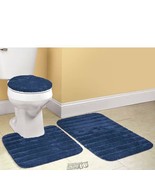 Ultra-Soft 3-Piece Bath Rug Set Cranberry Burgundy Bathroom Rug - $21.84