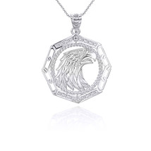 925 Sterling Silver American Eagle Pendant Necklace - £25.99 GBP+