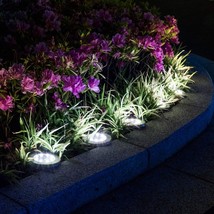 Solar Ground Lights 8 Pack, 8 Led Solar Powered Disk Lights Outdoor Waterproof G - £36.33 GBP