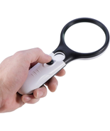 New 100X Handheld Magnifying Glass Reading Lens 3 LED Light Jewelry Loupe - £11.73 GBP