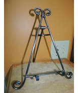 Plate Display Stand / Picture Easel 10&quot; Holder Rack silver metal steel w... - €9,33 EUR