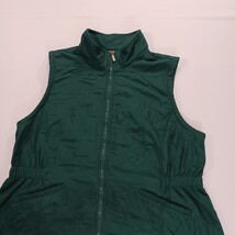 Blue Mountain RN#129746 Women's Green Quilted Full Zip Pockets Fleece Vest Sz L image 10