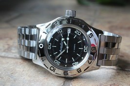 Russian Mechanical Automatic Wrist Watch Vostok Amphibian Diver 100845 - £94.90 GBP