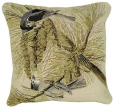 Throw Pillow Needlepoint Licensed By The National Audubon Society Tufted - £247.00 GBP