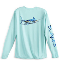 Scales Pro Performance Tropical Marlin Long Sleeve Shirt Fishing XL Seafoam - £27.51 GBP