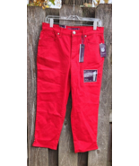 Gloria Vanderbilt Amanda Jeans Women Size 10 Red Capri Pants NEW Heritag... - £23.84 GBP