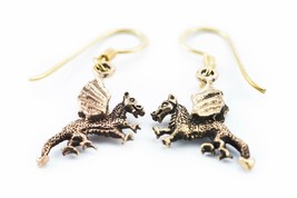 Mythic Bronze Dragon Earrings – Celtic Protection Amulet Pair - $19.99