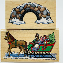 Christmas Sleigh Presents Snow Tunnel Jackie Frerichs 1999 Lot of 2 6818... - £15.19 GBP