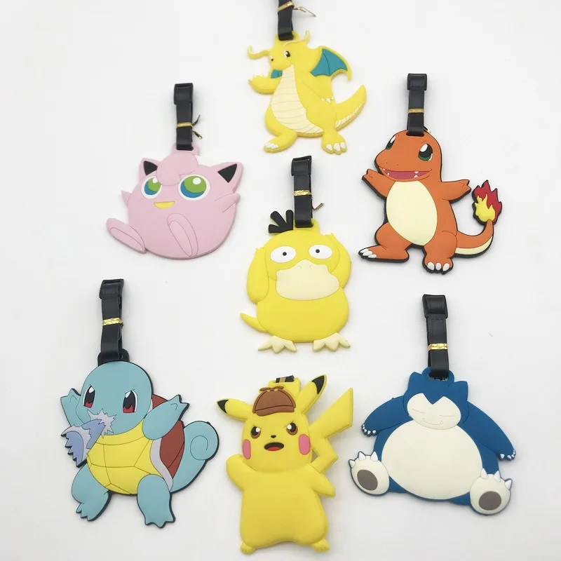 Pokemon Pikachu Cartoon Suitcase Pendants Anime Figures Jigglypuff Psyduck - £9.06 GBP