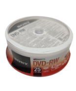 25 pk SONY Blank DVD-RW Logo Branded 4.7GB Rewritable DVD Disc 25DMW47SP - $22.86 CAD