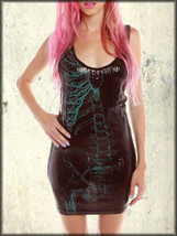 Iron Fist Wishbone Skeleton Ribcage X-Ray Sequin Women Tank Mini Dress B... - £35.08 GBP