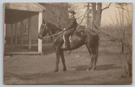 RPPC Handsome Young Man On Horse Lawrence Harris Sykesville MD Postcard I24 - £11.23 GBP