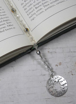 Guardian Angel Beaded Thong Bookmark Czech Glass Handmade Clear Silver New - £14.86 GBP