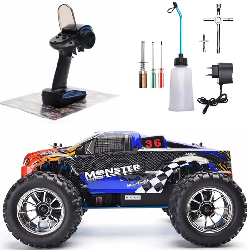 HSP RC Car 1:10 Scale Two Speed Off Road Monster Truck Nitro Gas Power 4wd - £287.20 GBP