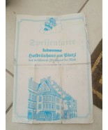 Vintage 1970&#39;s/80&#39;s Hofbrauhaus Munich Menu Schwemme Biere Beer - $16.34