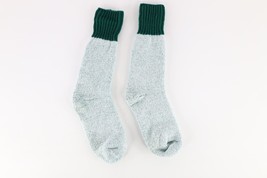 Vtg 70s Streetwear Wool Blend Knit Winter Boot Socks Heather Green Mens ... - £41.93 GBP