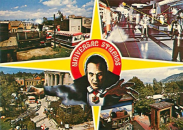 Universal Studios CA Postcard Multiview Dracula Galactica Battle Runaway Train - £3.85 GBP