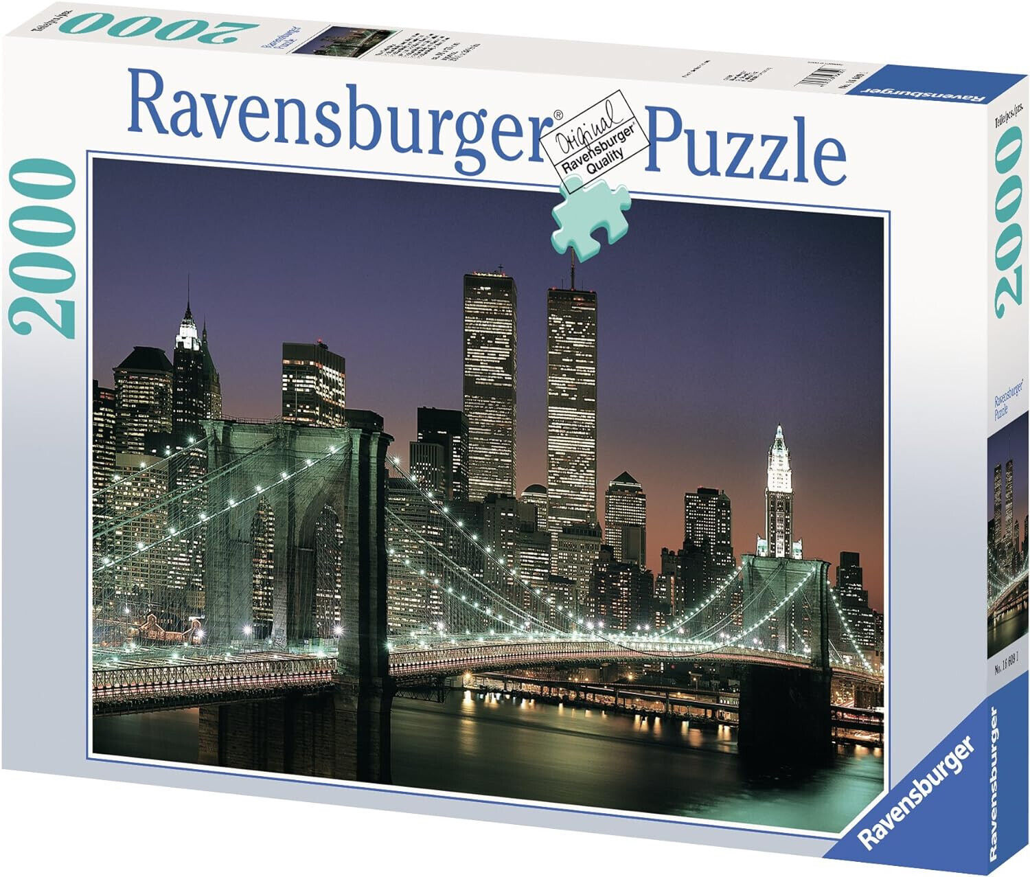Primary image for Ravensburger Twin Towers New York Brooklyn Bridge 2000 Piece Puzzle New VTG 1995