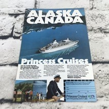 Vtg 1976 Alaska Canada Princess Cruises Print Ad Advertising Art  - £7.88 GBP