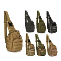 Men Backpack Molle Tactical Sling Chest Pack Shoulder Bag Outdoor Hiking Travel - £7.95 GBP