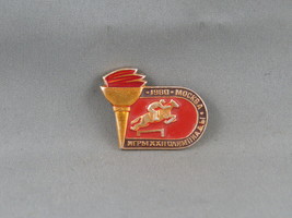 Vintage Olympic Event Pin - Equestrian Horse Jumping Moscow 1980 - Stamped Pin - £11.96 GBP