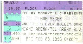 Vintage Bob Seger Ticket Stub February 9 1996 Miami Florida - £35.97 GBP