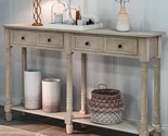 Solid Wood 58&quot; Console Entryway W/2 Storage Drawers And Bottom Shelf,Rus... - $434.99