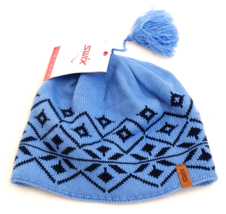 Swix Blue Trlton Tassel Pom Knit Beanie Hat Unisex One Size NWT - $49.49