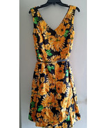 JONES New York Yellow Sunflower Floral Fit &amp; Flare Dress Belt PLUS SIZE ... - £38.92 GBP