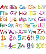 Alphabet Wall Stickers Kids Toddler Decors Animal Abc Stickers Removable... - £14.14 GBP